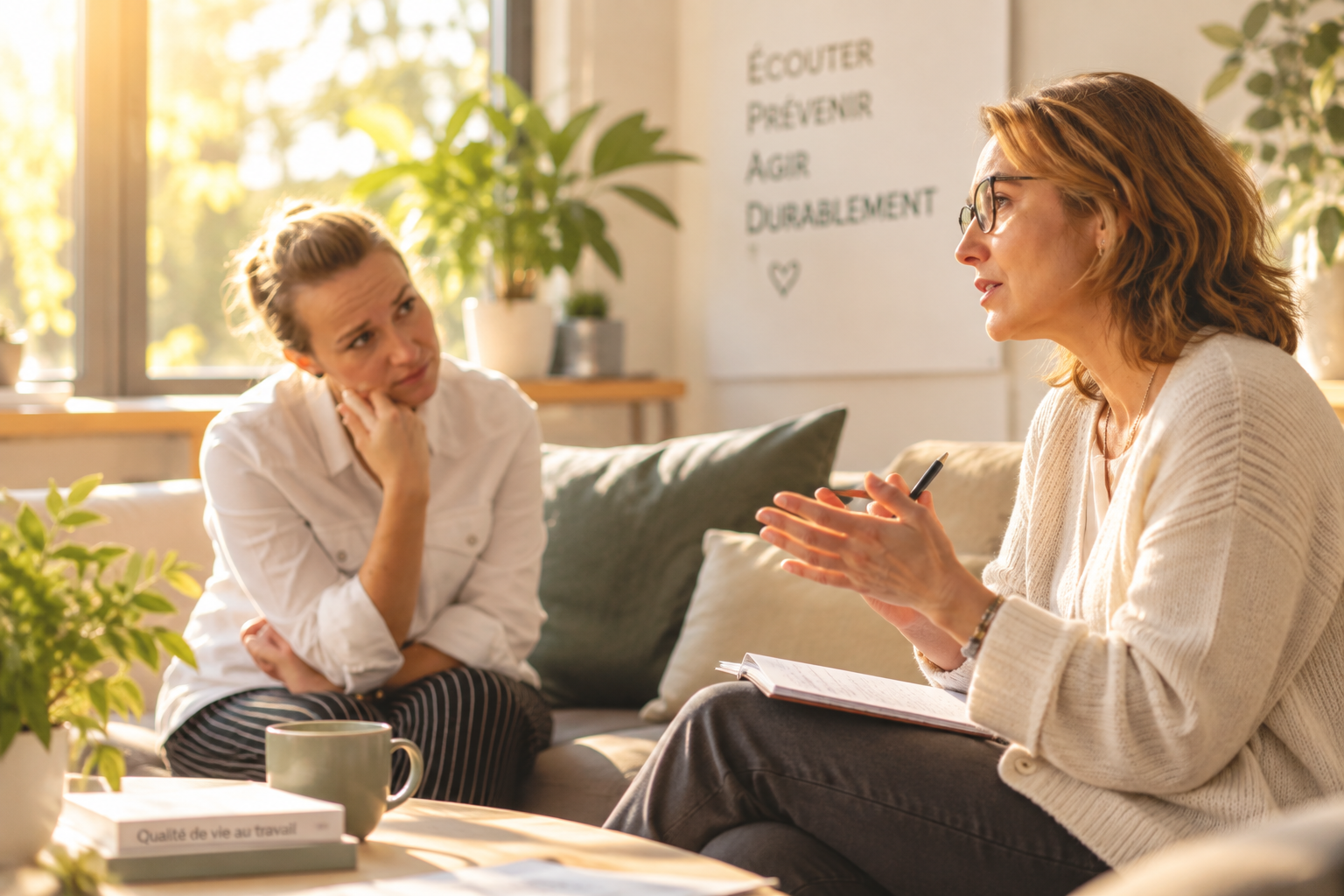 Manager échangeant avec ses équipes pour prévenir l'absentéisme au travail